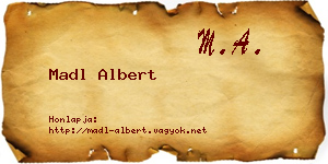 Madl Albert névjegykártya