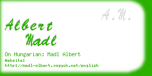 albert madl business card